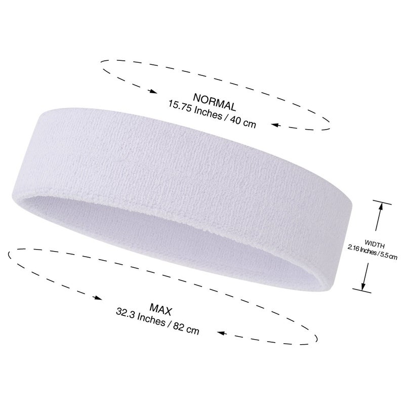 ONUPGO Sweatband Headbands for Men & Women -12PCS Sports Headbands Moisture Wicking Athletic Cotton Terry Cloth Head Band 7.88" x 2.16" - Image 4